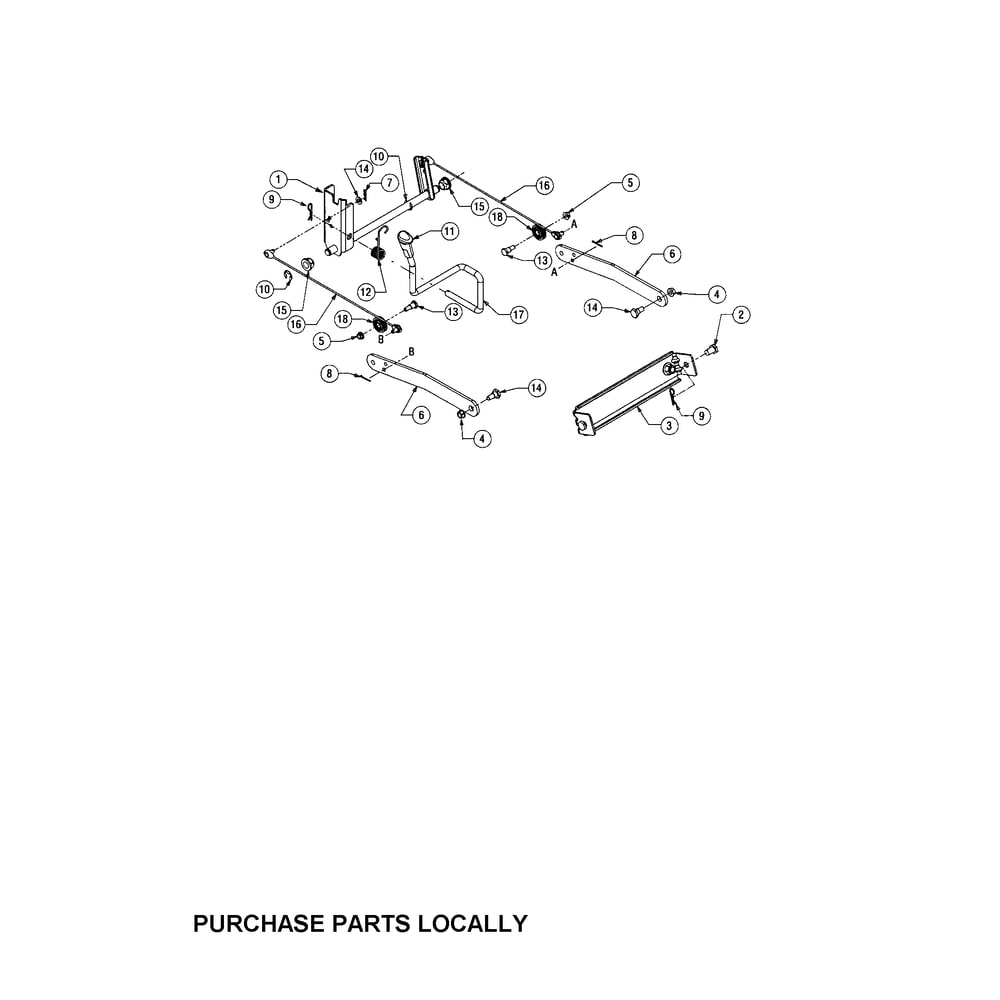 Lift Assembly Diagram and Parts List for SERIES1500  Cub Cadet Lawn Tractor